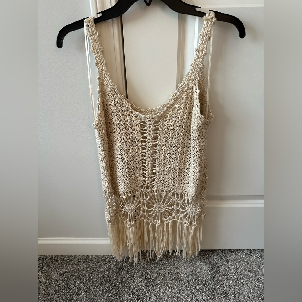 Entro Cream Crochet Top Never Worn